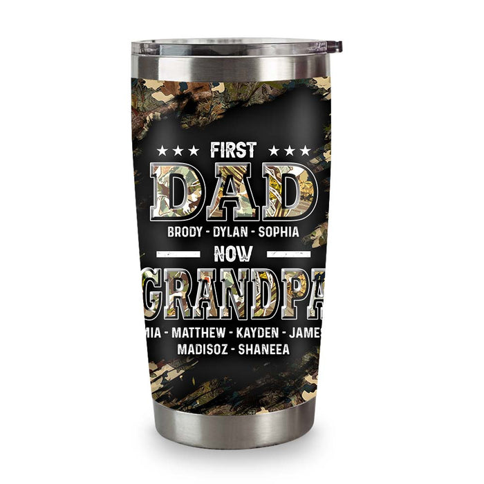 Personalized First Dad Now Papa 3D Inflated Print Steel Tumbler 32763 1