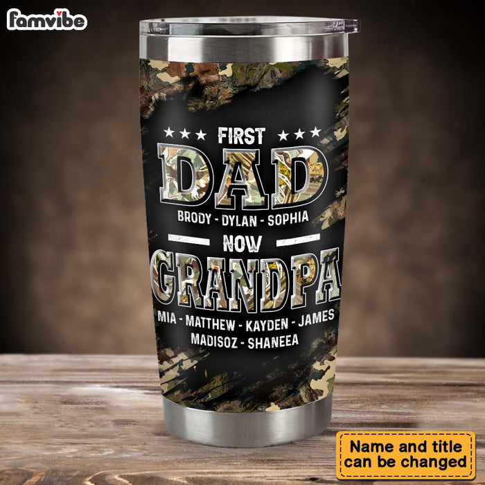Personalized First Dad Now Papa 3D Inflated Print Steel Tumbler 32763 1