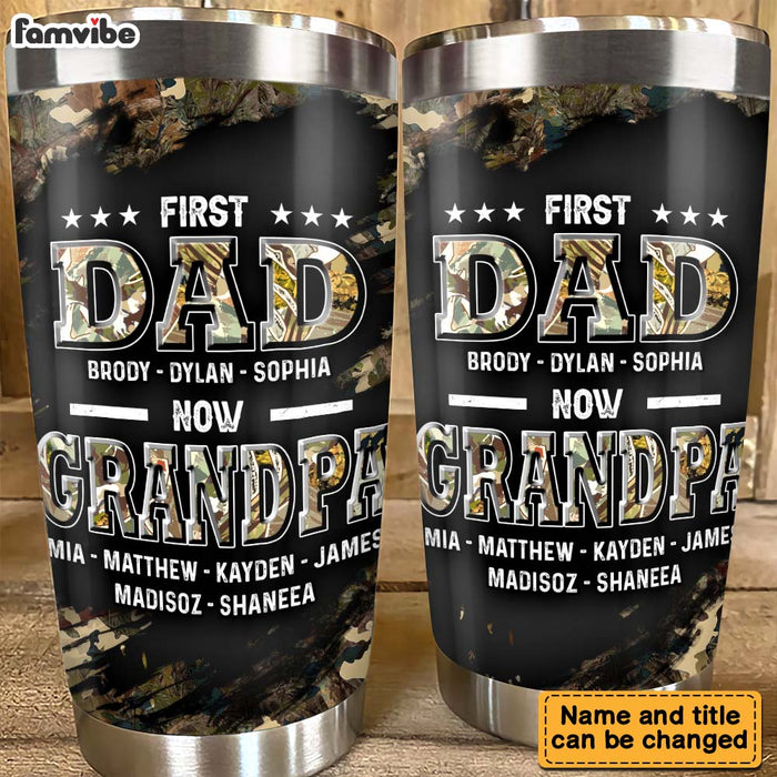 Personalized First Dad Now Papa 3D Inflated Print Steel Tumbler 32763 1
