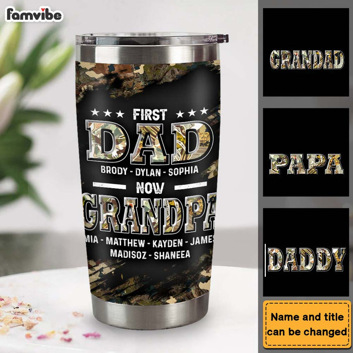 Personalized First Dad Now Papa 3D Inflated Print Steel Tumbler 32763 1