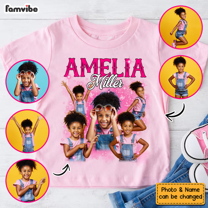 Personalized Gift For Granddaughter Custom Photo Vintage Graphic 90s Kid T Shirt - Kid Hoodie - Kid Sweatshirt 32766 1