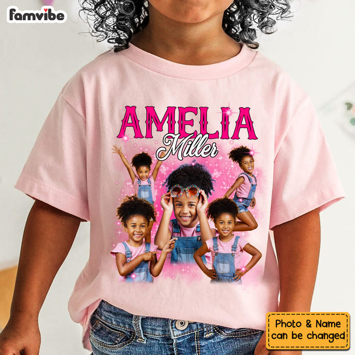 Personalized Gift For Granddaughter Custom Photo Vintage Graphic 90s Kid T Shirt - Kid Hoodie - Kid Sweatshirt 32766 1