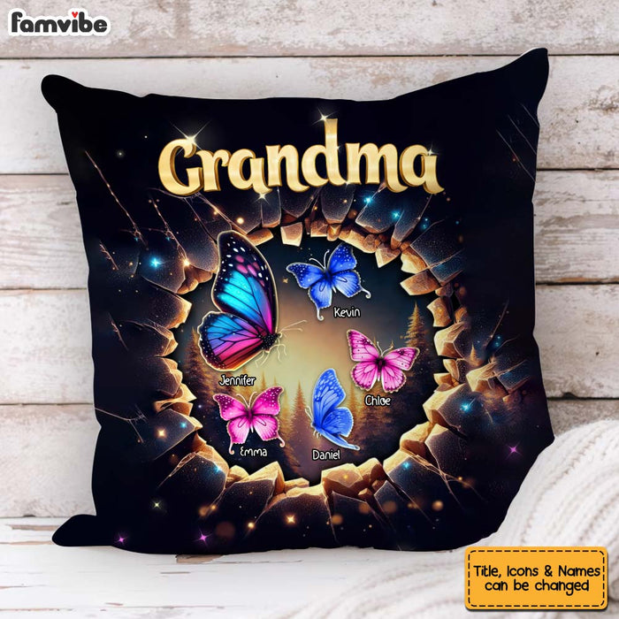 Personalized Gift For Grandma Butterfly 3D Effect Pillow 32773 1