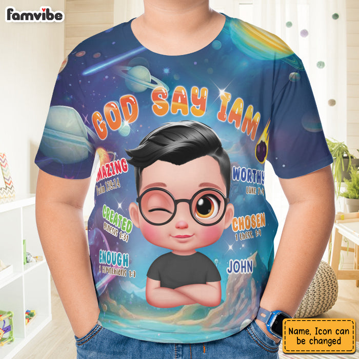 Personalized Gift For Granddaughter God Says I Am All-over Print Kids Shirt 32774 1