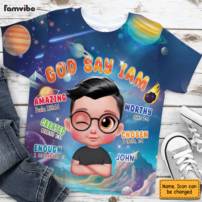 Personalized Gift For Granddaughter God Says I Am All-over Print Kids Shirt 32774 1