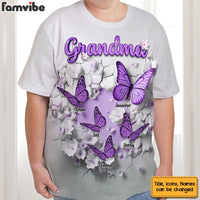 Personalized Gift For Grandma 3D Crack In A Wall Butterfly All-over Print T Shirt 32775 thumb 1