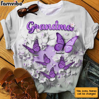 Personalized Gift For Grandma 3D Crack In A Wall Butterfly All-over Print T Shirt 32775 thumb 1