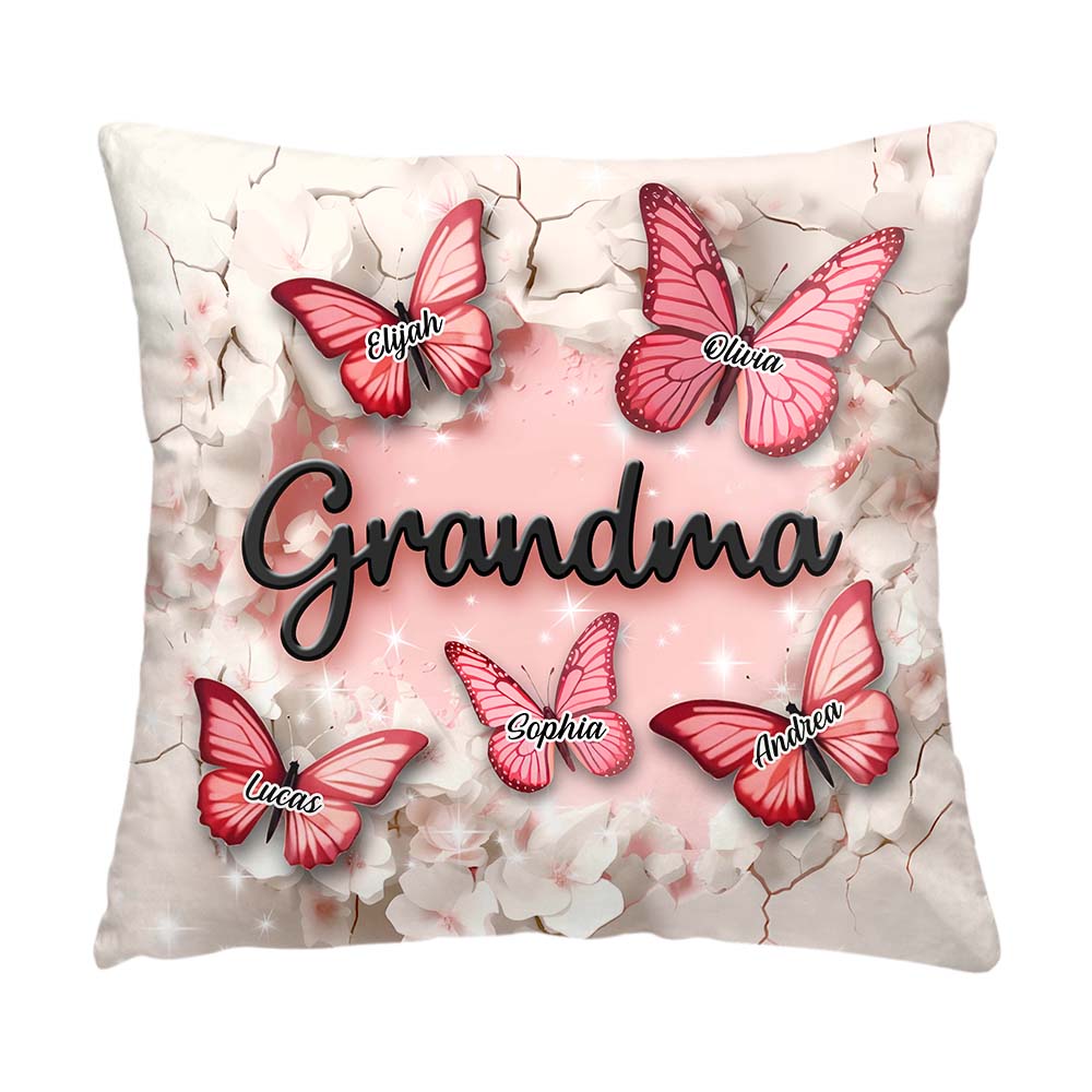 Personalized Gift For Grandma Crack In A Wall Butterfly Print Pillow 32779 Primary Mockup