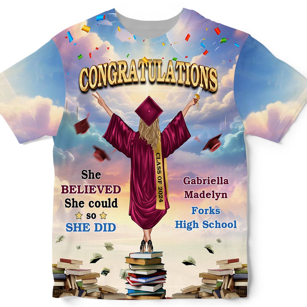 Personailzed Graduation Gift For Daughter Granddaughter All-over Print T Shirt - Hoodie - Sweatshirt 32780 Primary Mockup