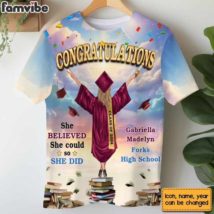 Personailzed Graduation Gift For Daughter Granddaughter All-over Print T Shirt 32780 1