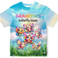 Personalized Gift For Grandma Butterfly Kisses All-over Print T Shirt - Hoodie - Sweatshirt 32785 thumb 1