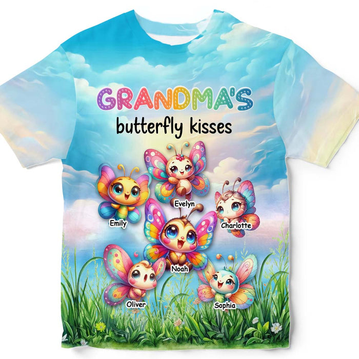 Personalized Gift For Grandma Butterfly Kisses All-over Print T Shirt - Hoodie - Sweatshirt 32785 1