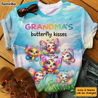 Personalized Gift For Grandma Butterfly Kisses All-over Print T Shirt - Hoodie - Sweatshirt 32785 thumb 1