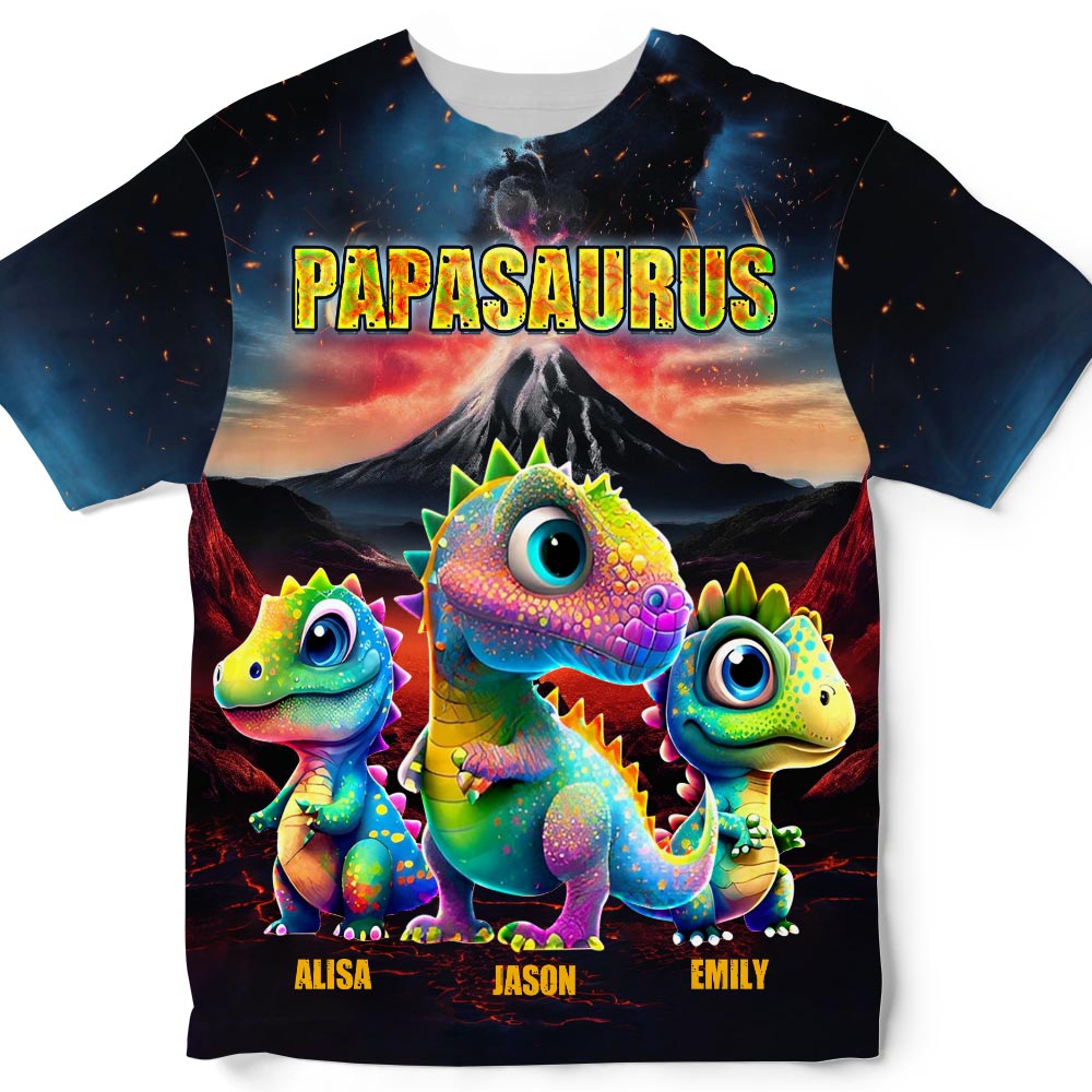 Personalized Gift For Grandpa Papasaurus All-over Print T Shirt - Hoodie - Sweatshirt 32791 Primary Mockup