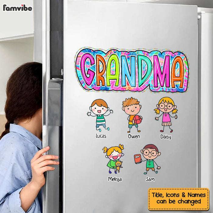 Personalized Gift For Grandma Colorful Doodle Photo Decal 32792 1