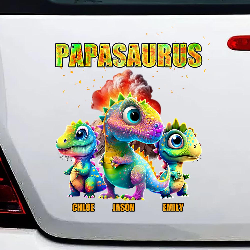 Personalized Gift For Grandpa Papasaurus Photo Decal 32793 Primary Mockup