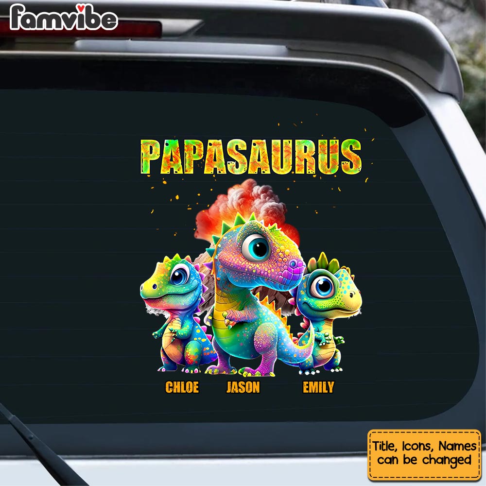 Personalized Gift For Grandpa Papasaurus Photo Decal 32793 Primary Mockup