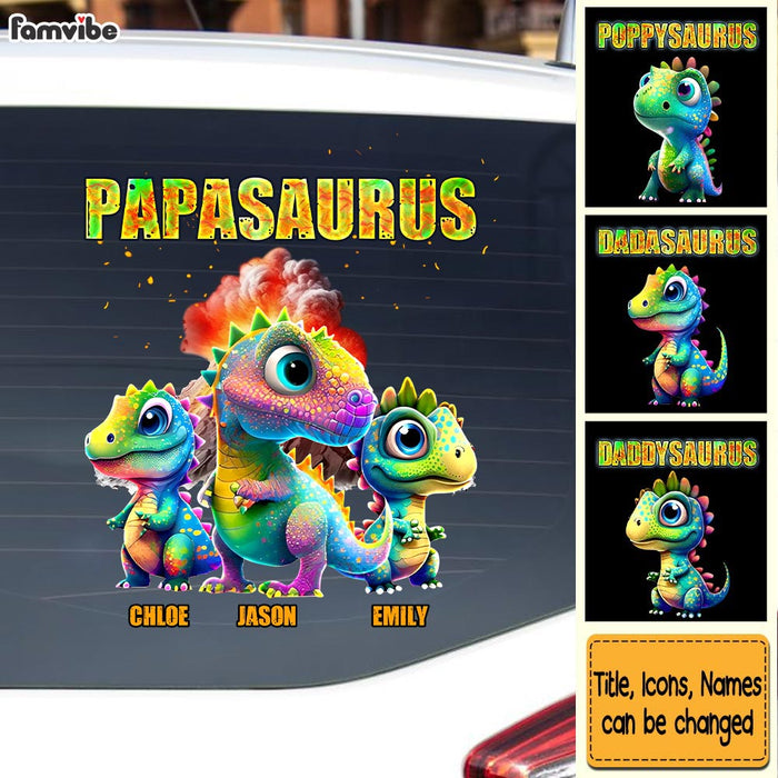 Personalized Gift For Grandpa Papasaurus Photo Decal 32793 1