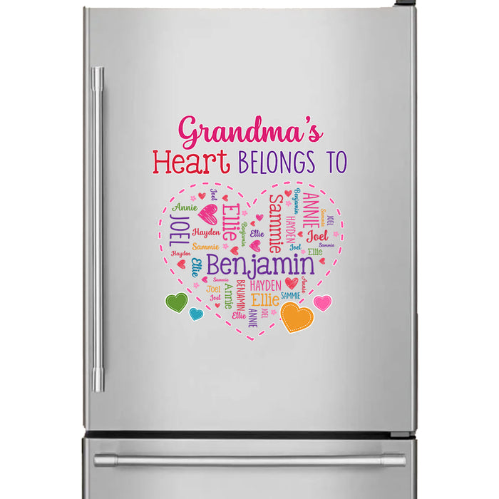 Personalized Gift For Grandma's Heart Belongs To Photo Decal 32377 32795 1