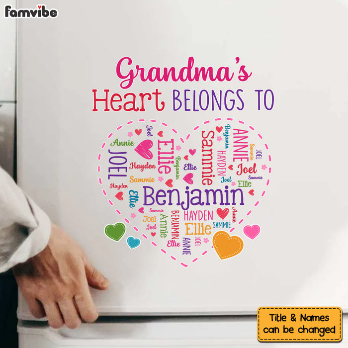 Personalized Gift For Grandma's Heart Belongs To Photo Decal 32377 32795 1