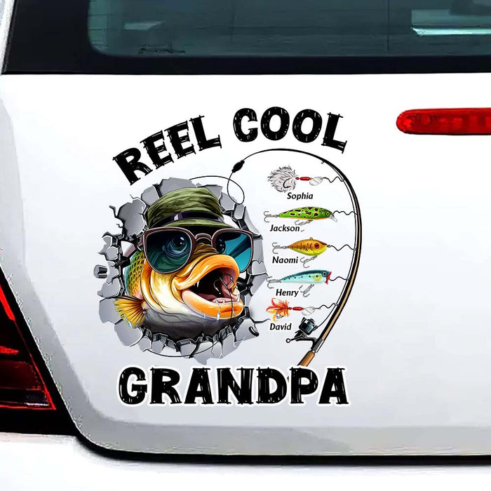 Personalized Gift For Grandpa Reel Cool Grandpa Photo Decal 32798 1