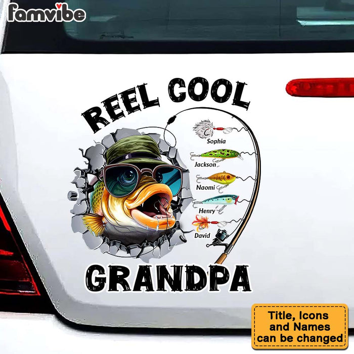 Personalized Gift For Grandpa Reel Cool Grandpa Photo Decal 32798 1
