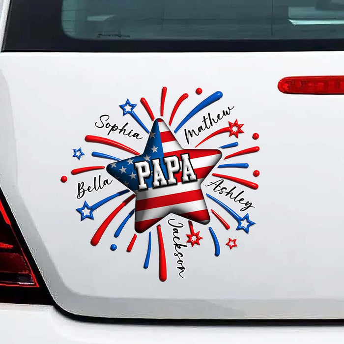 Personalized Gift For Grandpa American Flag Photo Decal 32801 1