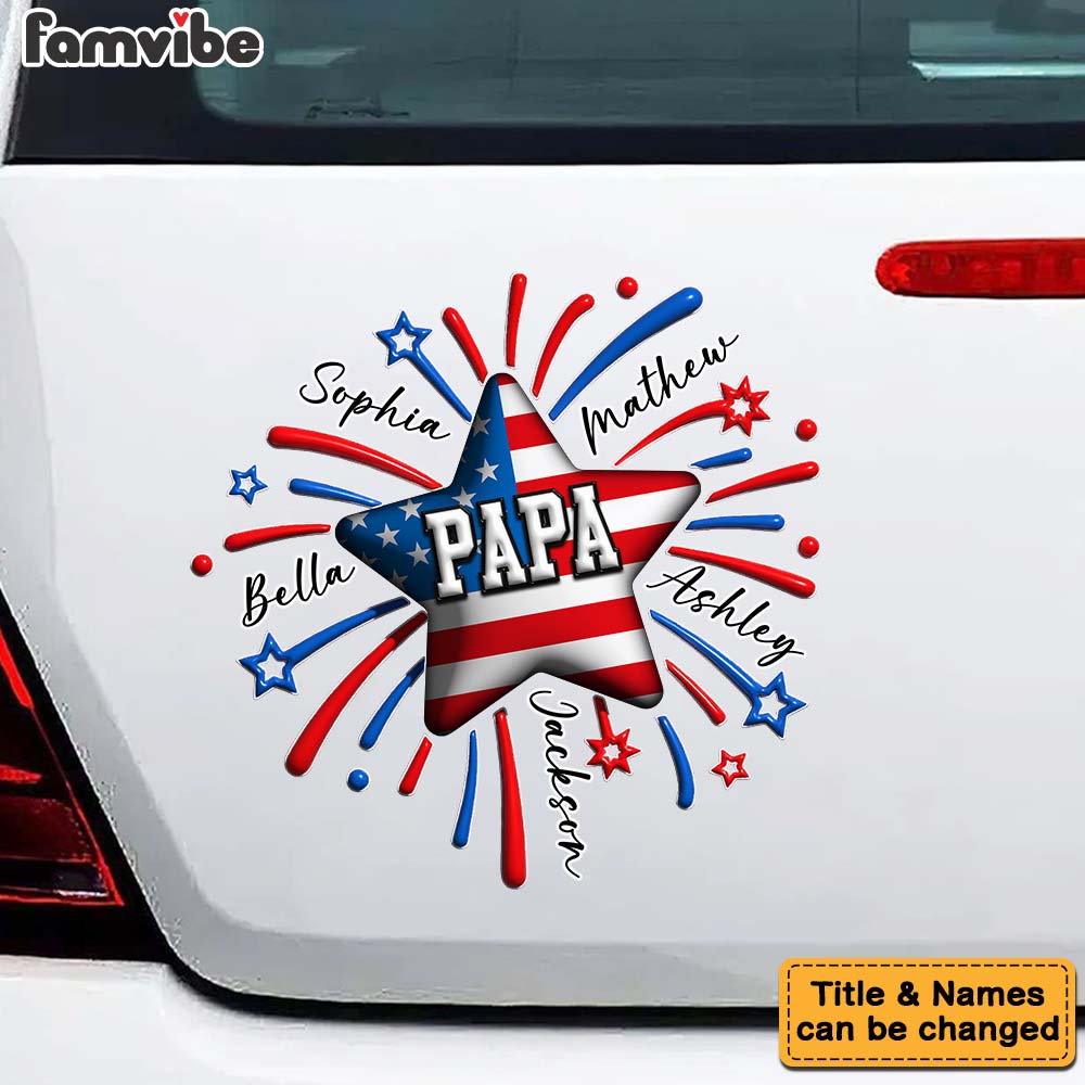 Personalized Gift For Grandpa American Flag Photo Decal 32801 Primary Mockup