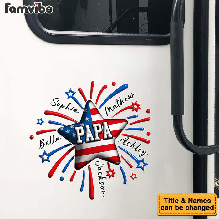 Personalized Gift For Grandpa American Flag Photo Decal 32801 1