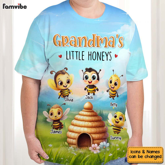 Personalized Gift For Grandma Little Honeys All-over Print T Shirt - Hoodie - Sweatshirt 32803 1