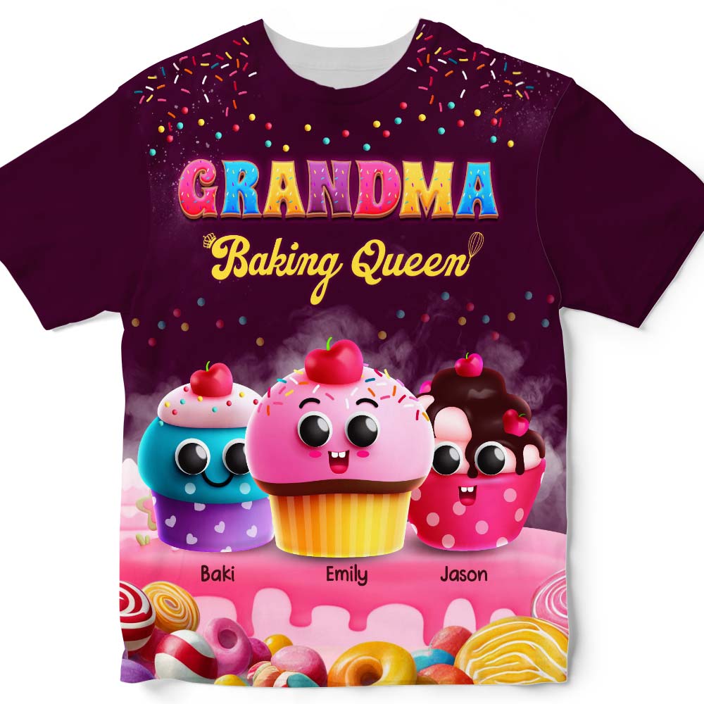 Personalized Personalized Gift For Grandma Baking Queen All-over Print T Shirt - Hoodie - Sweatshirt 32805 Primary Mockup