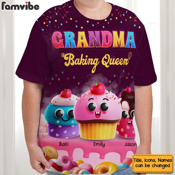 Personalized Personalized Gift For Grandma Baking Queen All-over Print T Shirt - Hoodie - Sweatshirt 32805 1