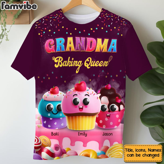 Personalized Personalized Gift For Grandma Baking Queen All-over Print T Shirt - Hoodie - Sweatshirt 32805 1