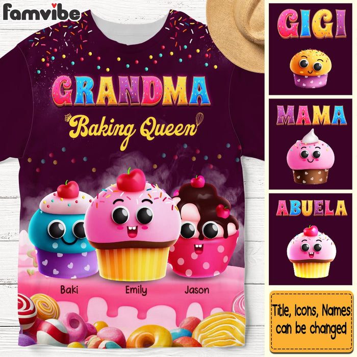Personalized Personalized Gift For Grandma Baking Queen All-over Print T Shirt - Hoodie - Sweatshirt 32805 1