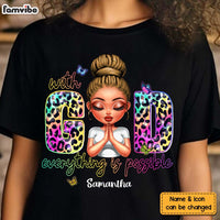 Personalized Gift For Granddaughter With God Everything Is Possible Shirt - Hoodie - Sweatshirt 32809 thumb 1