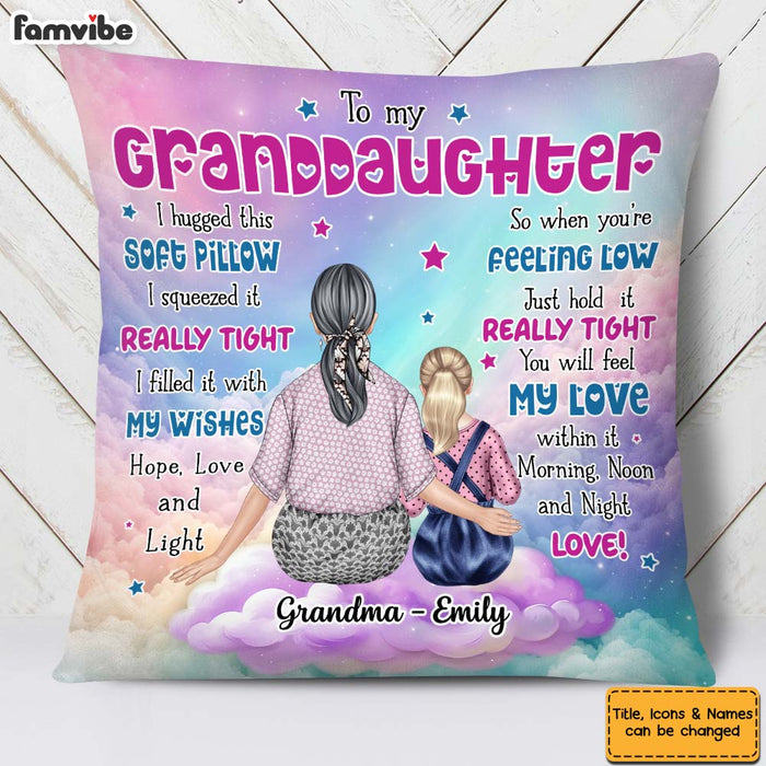 Personalized Gift for Granddaughter Hug this pillow Pillow 32810 1