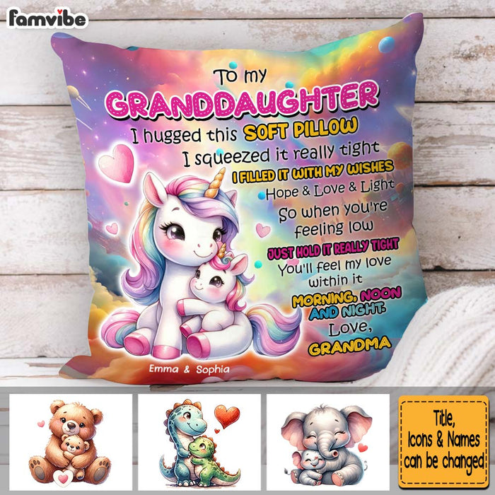Personalized Gift For Granddaughter Animal Hug This Pillow 32813 1