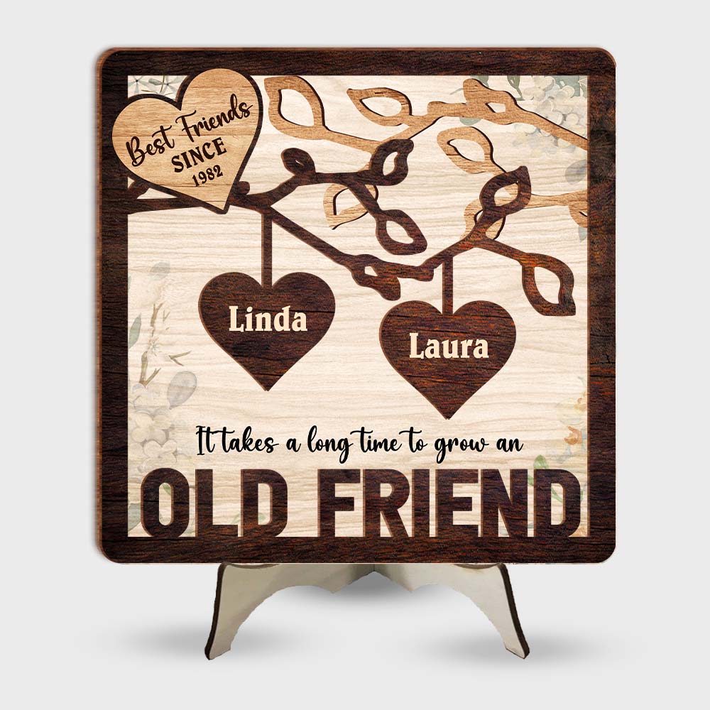 Personalized Gift For Friends Long Time Grow 2 Layered Wooden Plaque32818 Primary Mockup