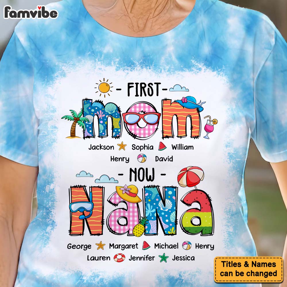 Personalized Gift For Grandma First Now Summer Holiday All-over Print T Shirt - Hoodie - Sweatshirt 32823 Primary Mockup