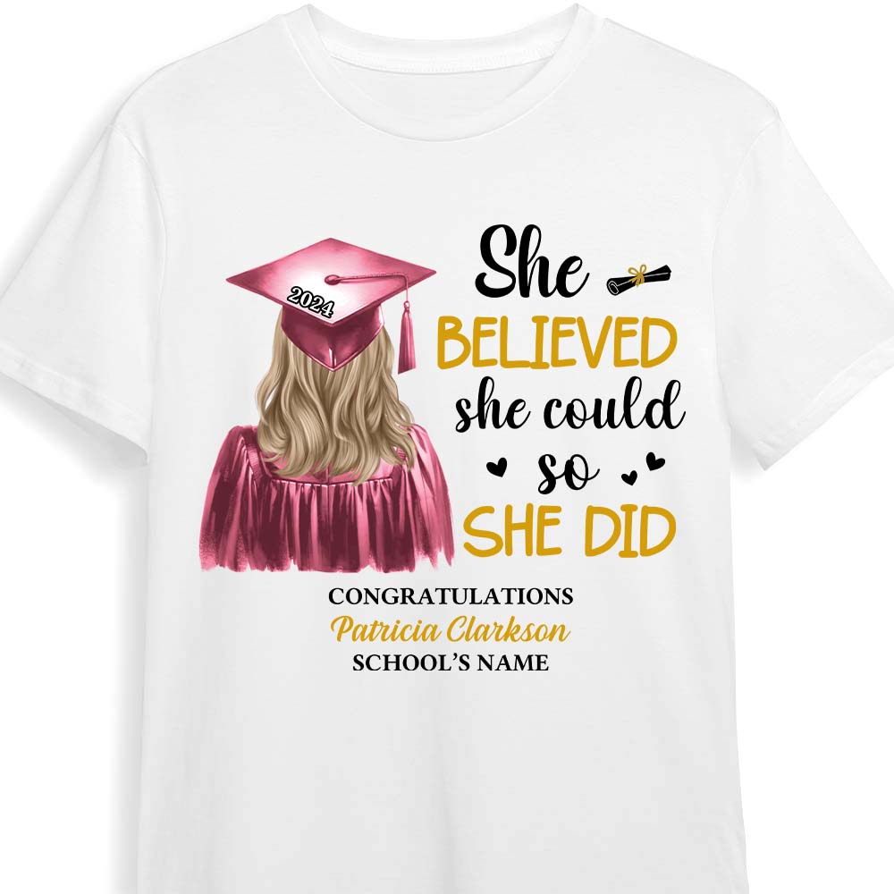 Personalized Gift For Daughter She Did It Graduation Shirt Hoodie Sweatshirt 32843 Primary Mockup