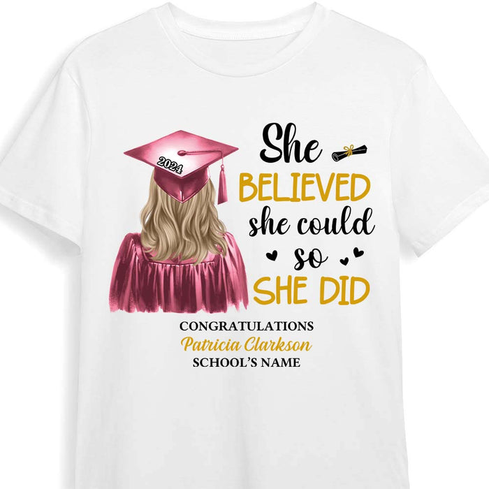 Personalized Gift For Daughter She Did It Graduation Shirt - Hoodie - Sweatshirt 32843 1