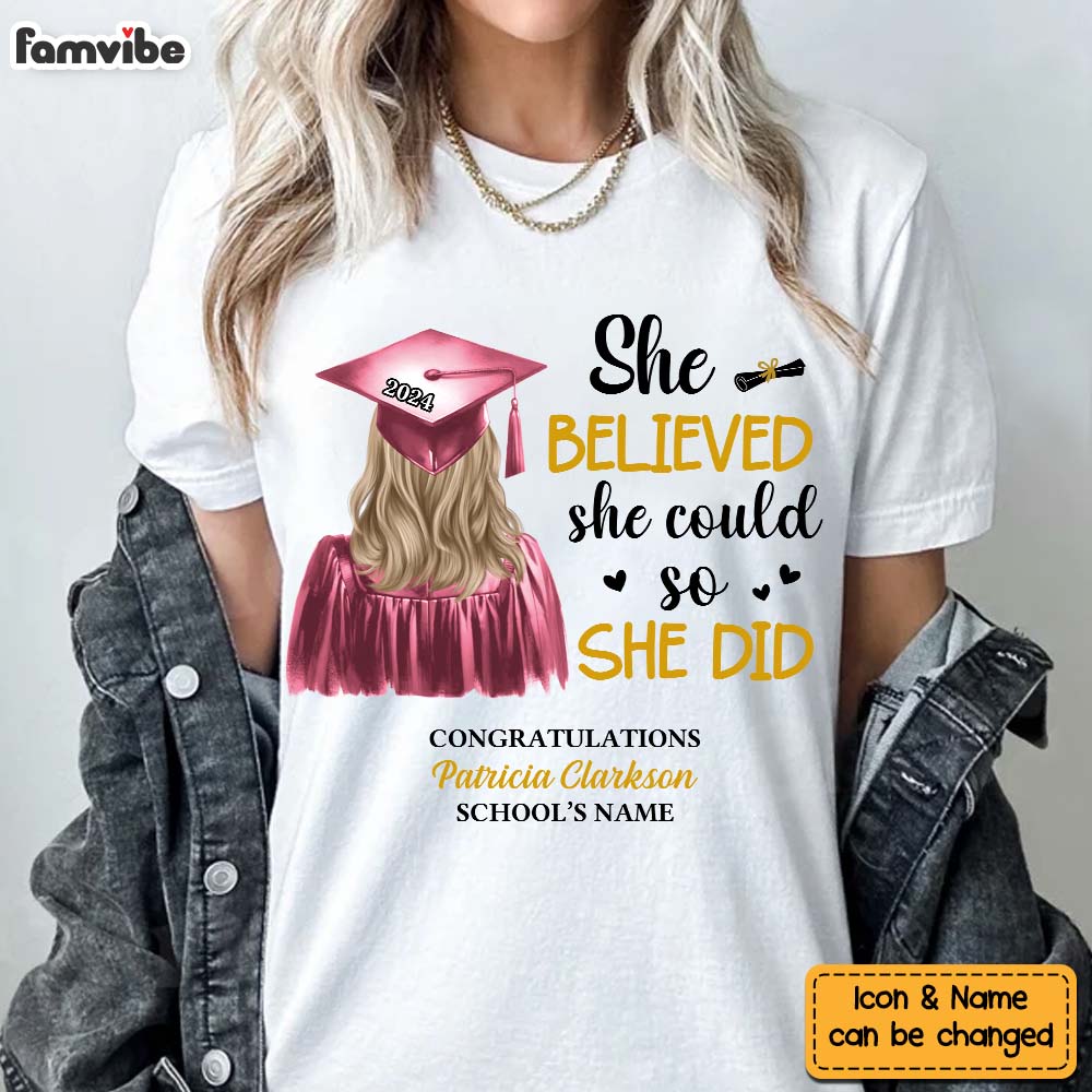 Personalized Gift For Daughter She Did It Graduation Shirt Hoodie Sweatshirt 32843 Primary Mockup