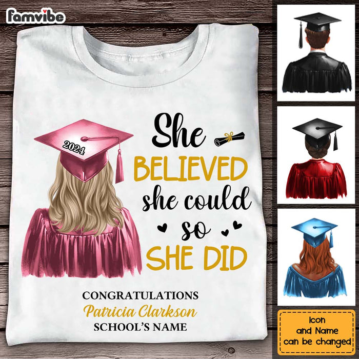Personalized Gift For Daughter She Did It Graduation Shirt - Hoodie - Sweatshirt 32843 1