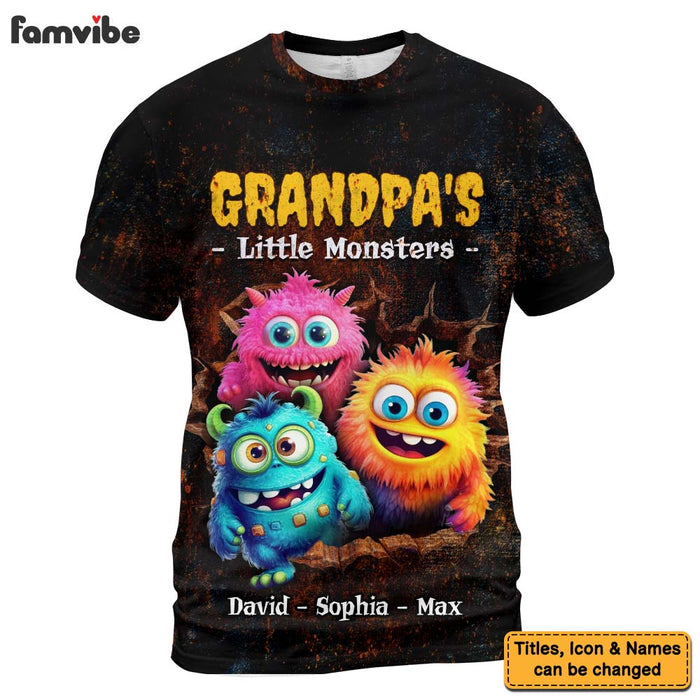 Personalized Gift For Grandpa's Little Monsters All-over Print T Shirt 32844 1