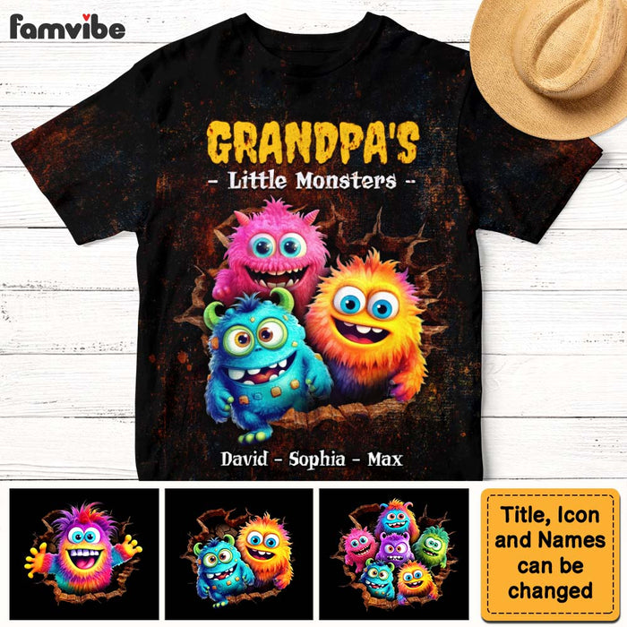 Personalized Gift For Grandpa's Little Monsters All-over Print T Shirt 32844 1