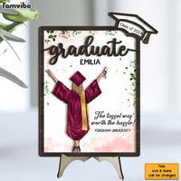 Graduation Appreciation The Tassel Was Worth The Hassle - Personalized Graduation Gift For Friends, Family 2 Layered Separate Wooden Plaque 32861 thumb 1