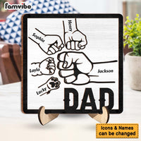 Personalized Gift for Dad Fist Bump 2 Layered Separate Wooden Plaque 32863 thumb 1