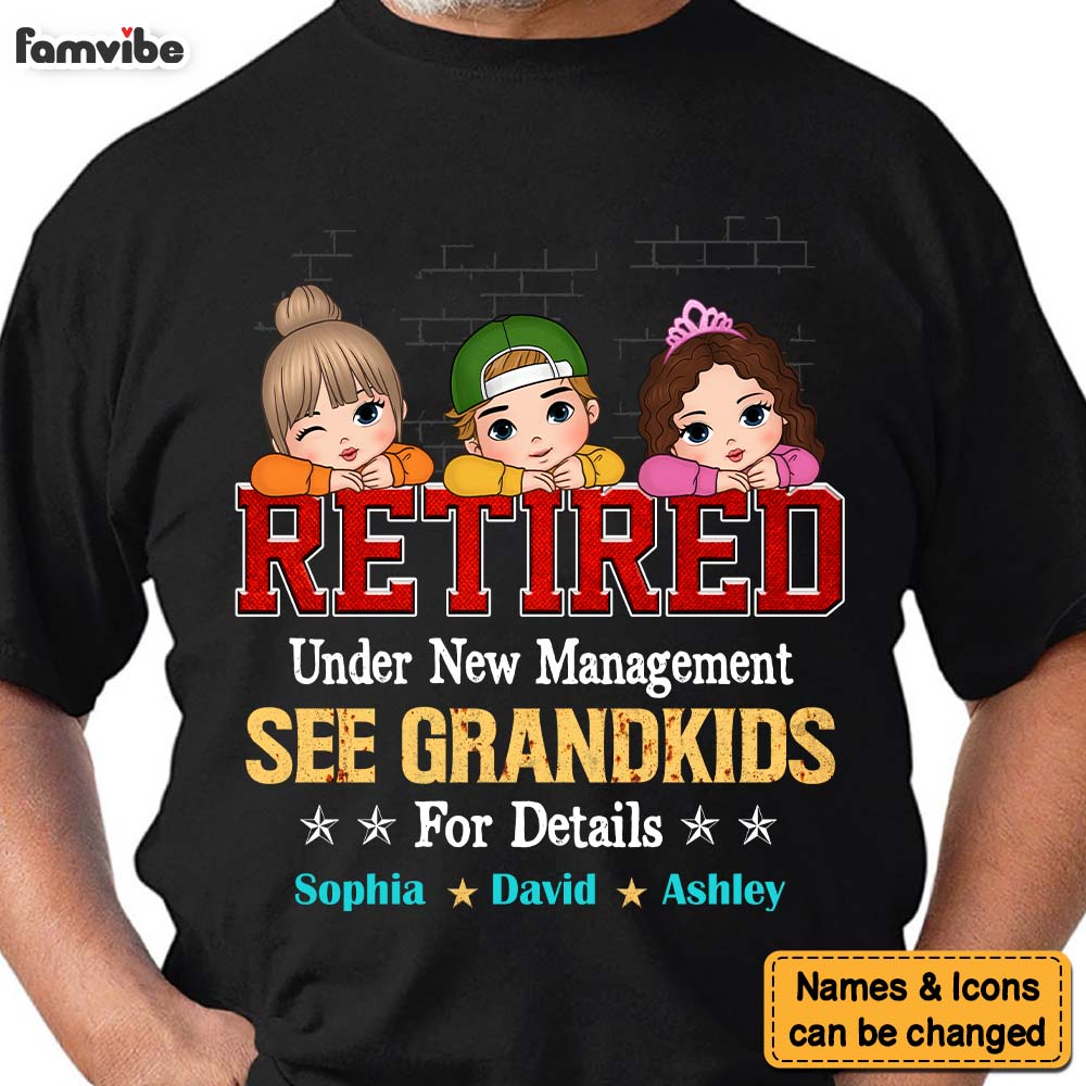 Personalized Gift For Grandpa Retired Under New Management Shirt Hoodie Sweatshirt 32867 Primary Mockup
