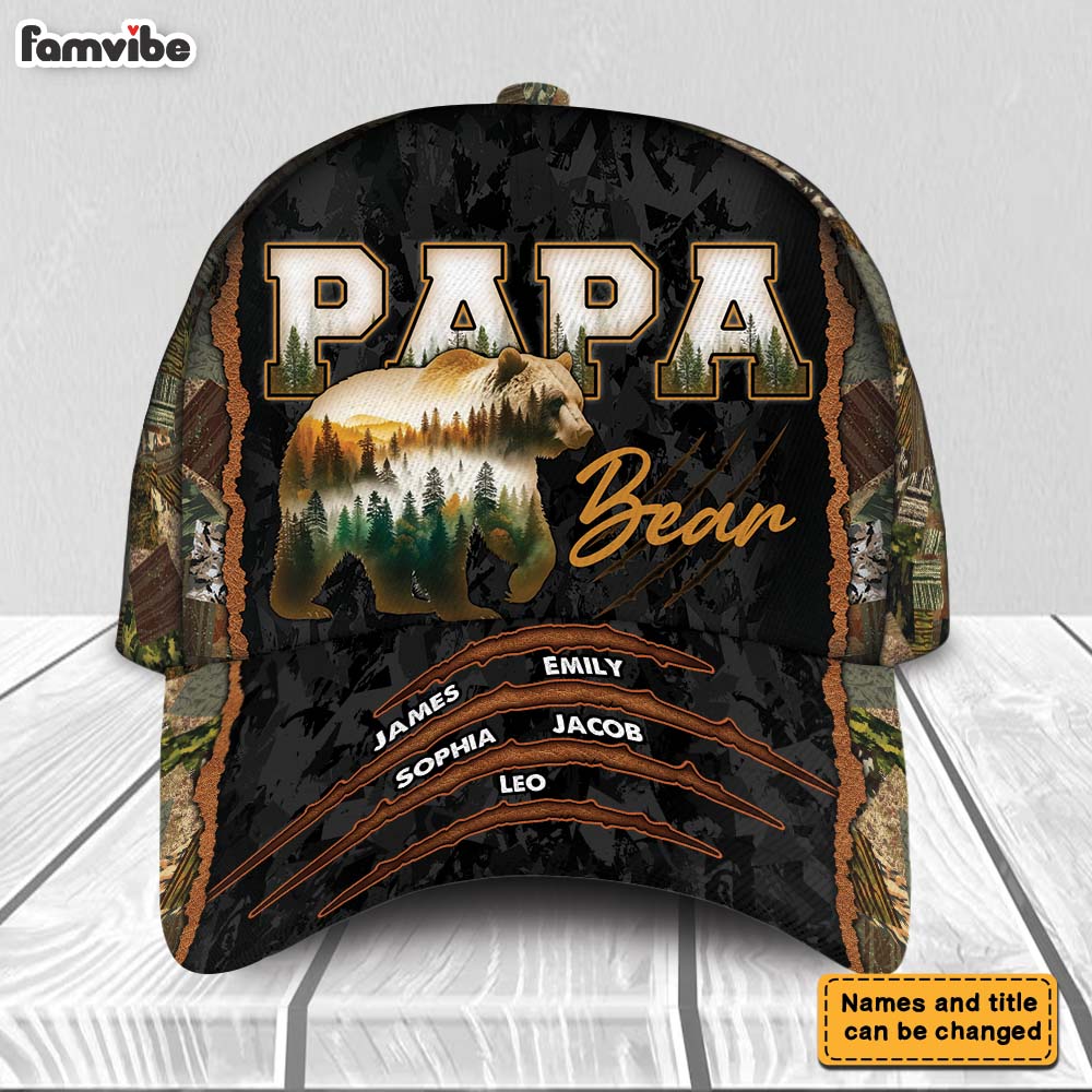 Personalized Gift For Papa Bear Cap 32868 Primary Mockup