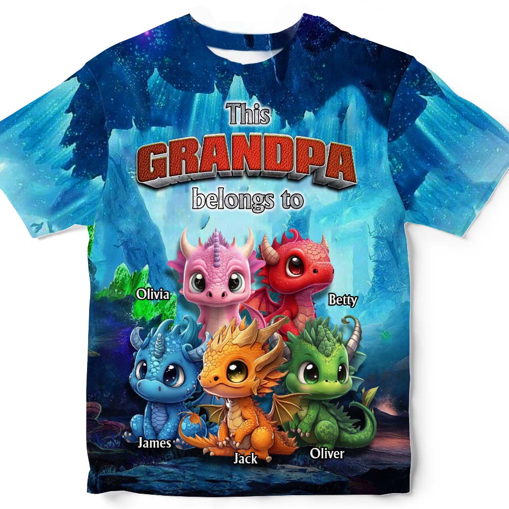 Personalized Gift For Grandpa Little Dragons All-over Print T Shirt - Hoodie - Sweatshirt 32871 Primary Mockup